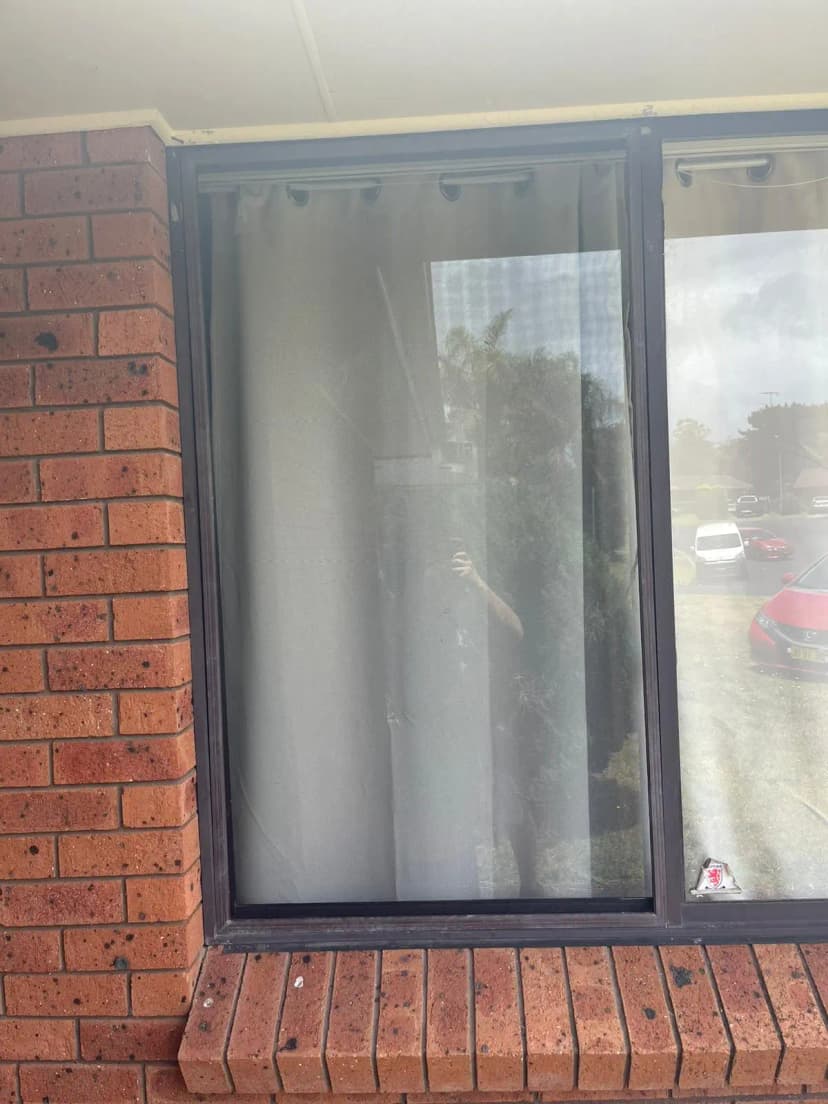 New glass window installation