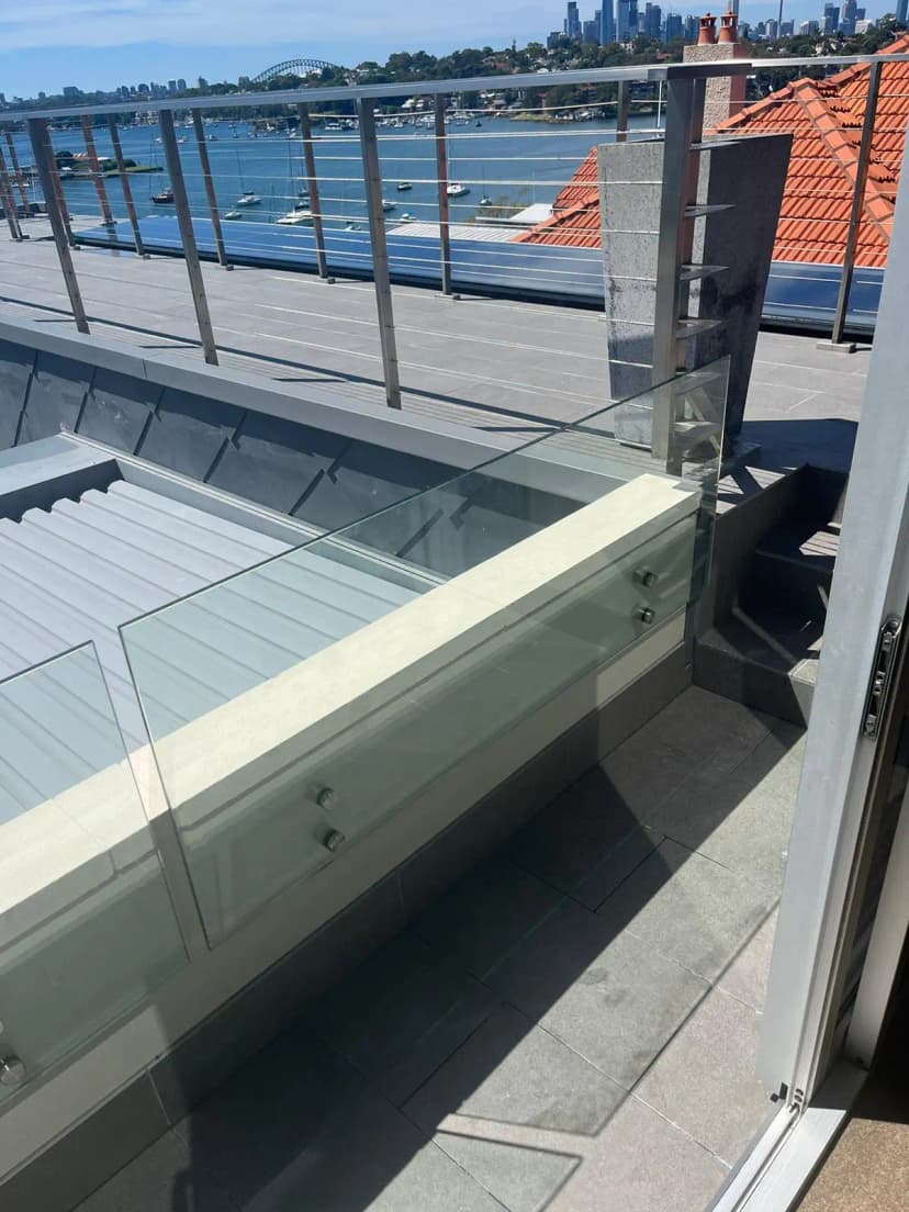 Roof top glass fencing replacement